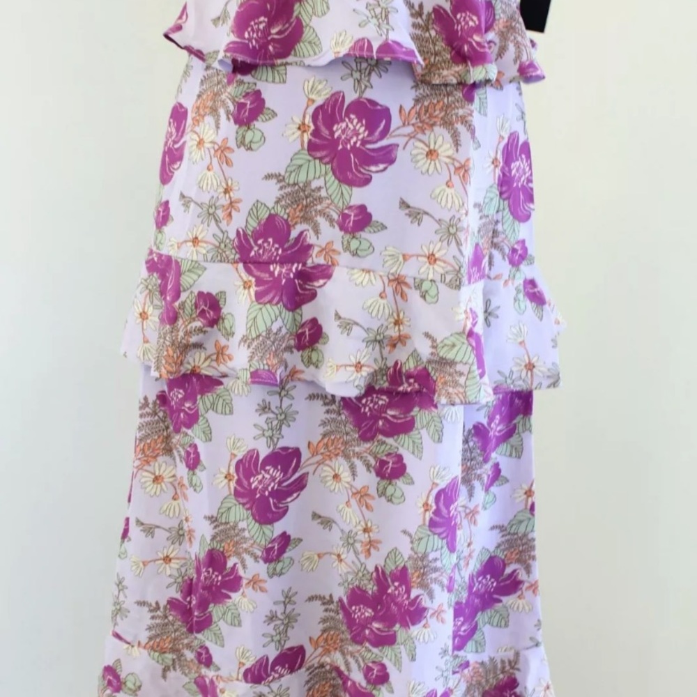 NWT Lulus Lavender Floral Ruffle Cocktail Dress - Picture 5 of 8